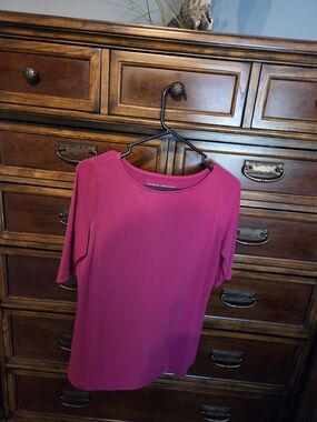 Susan Graver Essentials Bright Fuchsia Top - Liquid Knit